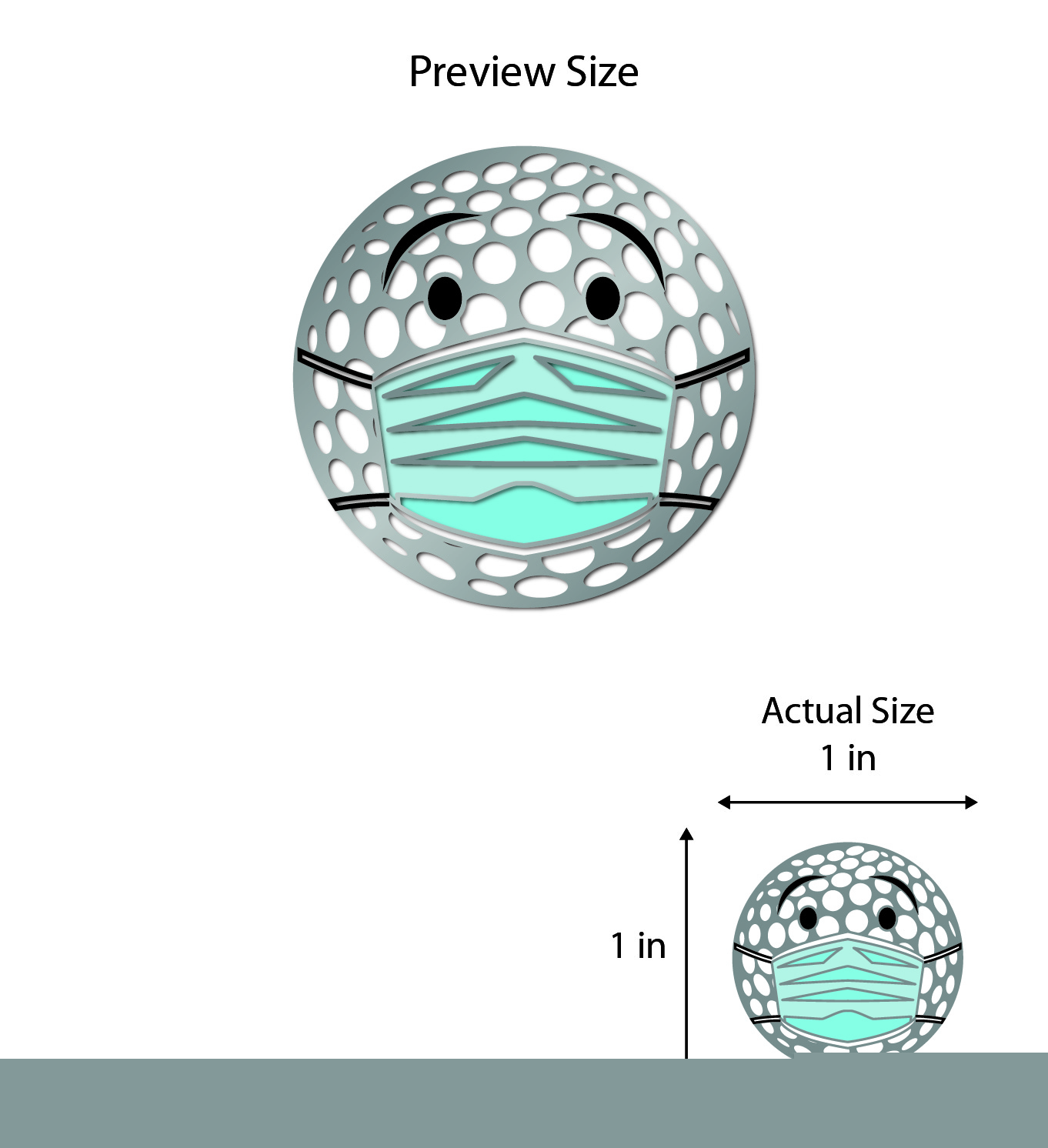 GOLF BALL WITH MASK BALL MARKER 1